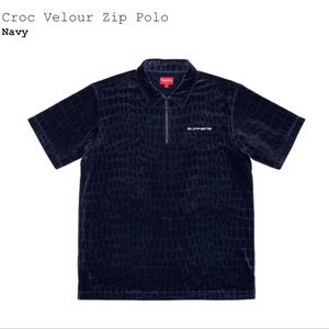 Shirt&Shorts-Supreme navy croc velour suit